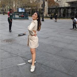 Elegant Cream Women's Dress